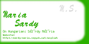 maria sardy business card